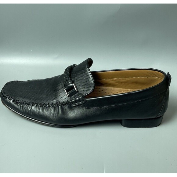 MEZLAN Roth Black Perforated Leather Loafers Shoes US Size 9 Braided Bit main image 8